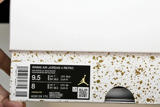Affordable Jordan AQ9129-170 AQ9129-170 Gold Metallic Retro 4 1217